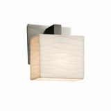 Sconces Single Glass by Justice Designs ( 102 | PNA-8931-55-WAVE-NCKL Porcelina ) 