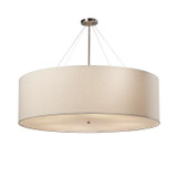 Pendants Drum Shade by Justice Designs ( 102 | FAB-9599-WHTE-NCKL Textile ) 