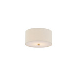 Flush Mounts Drum Shade by Justice Designs ( 102 | FAB-9730-CREM-BRSS Textile ) 