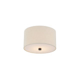 Flush Mounts Drum Shade by Justice Designs ( 102 | FAB-9730-CREM-MBLK Textile ) 