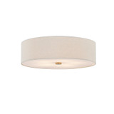 Flush Mounts Drum Shade by Justice Designs ( 102 | FAB-9733-CREM-BRSS Textile ) 