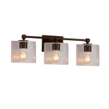 Bathroom Fixtures Three Lights by Justice Designs ( 102 | FSN-8423-30-SEED-DBRZ Fusion ) 