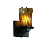 Sconces Single Glass by Justice Designs ( 102 | GLA-8771-16-AMBR-MBLK Veneto Luce ) 