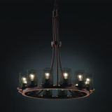 Mid. Chandeliers Glass Up by Justice Designs ( 102 | MSH-8763-10-DBRZ Wire Mesh ) 