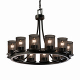 Mid. Chandeliers Metal Shade by Justice Designs ( 102 | MSH-8768-10-MBLK Wire Mesh ) 