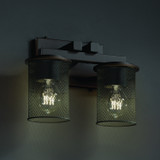Bathroom Fixtures Two Lights by Justice Designs ( 102 | MSH-8772-10-DBRZ Wire Mesh ) 