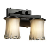 Bathroom Fixtures Two Lights by Justice Designs ( 102 | GLA-8772-16-WTFR-MBLK Veneto Luce ) 
