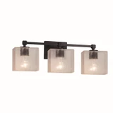 Bathroom Fixtures Three Lights by Justice Designs ( 102 | FSN-8423-55-SEED-MBLK Fusion ) 