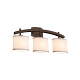 Bathroom Fixtures Three Lights by Justice Designs ( 102 | FAB-8593-30-CREM-DBRZ-LED3-2100 Textile ) 