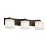 Bathroom Fixtures Three Lights by Justice Designs ( 102 | FSN-8923-30-OPAL-DBRZ Fusion ) 