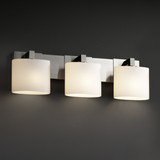 Bathroom Fixtures Three Lights by Justice Designs ( 102 | FSN-8923-30-OPAL-NCKL Fusion ) 