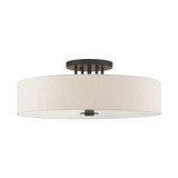 Semi-Flush Mts. Drum Shade by Livex Lighting ( 107 | 45848-92 Monroe ) 