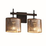 Bathroom Fixtures Two Lights by Justice Designs ( 102 | FSN-8412-30-MROR-DBRZ Fusion ) 