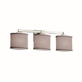 Bathroom Fixtures Three Lights by Justice Designs ( 102 | FAB-8433-30-GRAY-CROM-LED3-2100 Textile ) 