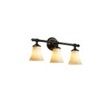 Bathroom Fixtures Three Lights by Justice Designs ( 102 | CLD-8523-20-DBRZ Clouds ) 