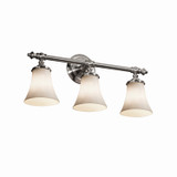 Bathroom Fixtures Three Lights by Justice Designs ( 102 | CLD-8523-20-NCKL Clouds ) 