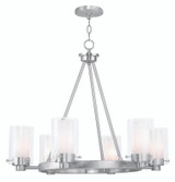 Mid. Chandeliers Glass Up by Livex Lighting ( 107 | 50676-91 Manhattan ) 
