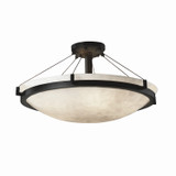 Semi-Flush Mts. Bowl Style by Justice Designs ( 102 | CLD-9682-35-MBLK Clouds ) 