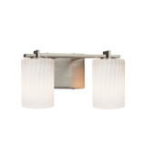 Bathroom Fixtures Two Lights by Justice Designs ( 102 | FSN-8442-10-RBON-NCKL Fusion ) 