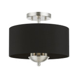 Semi-Flush Mts. Drum Shade by Livex Lighting ( 107 | 40111-91 Huntington ) 