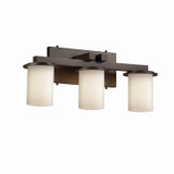 Bathroom Fixtures Three Lights by Justice Designs ( 102 | FSN-8773-10-OPAL-DBRZ Fusion ) 