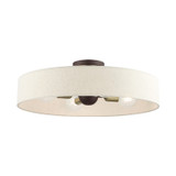 Semi-Flush Mts. Drum Shade by Livex Lighting ( 107 | 46038-07 Venlo ) 