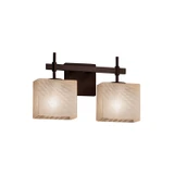 Bathroom Fixtures Two Lights by Justice Designs ( 102 | FSN-8412-55-WEVE-DBRZ-LED2-1400 Fusion ) 
