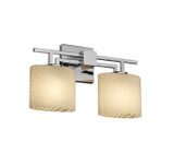 Bathroom Fixtures Two Lights by Justice Designs ( 102 | FSN-8702-30-WEVE-CROM Fusion ) 