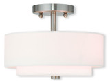 Semi-Flush Mts. Drum Shade by Livex Lighting ( 107 | 51042-91 Meridian ) 