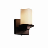 Sconces Single Glass by Justice Designs ( 102 | CNDL-8771-14-CREM-DBRZ-LED1-700 CandleAria ) 
