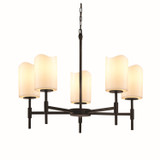 Mid. Chandeliers Glass Up by Justice Designs ( 102 | CNDL-8410-14-CREM-MBLK-LED5-3500 CandleAria ) 