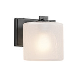 Sconces Single Glass by Justice Designs ( 102 | FSN-8447-30-FRCR-MBLK Fusion ) 