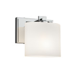 Sconces Single Glass by Justice Designs ( 102 | FSN-8447-30-OPAL-CROM Fusion ) 