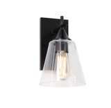 Sconces Single Glass by Matteo Lighting ( 423 | S09801BK Hollis ) 