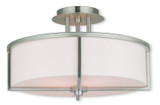 Semi-Flush Mts. Drum Shade by Livex Lighting ( 107 | 51074-91 Wesley ) 