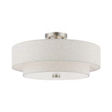 Semi-Flush Mts. Drum Shade by Livex Lighting ( 107 | 51085-91 Meridian ) 