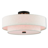 Semi-Flush Mts. Drum Shade by Livex Lighting ( 107 | 51085-92 Monroe ) 