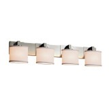 Bathroom Fixtures Four Lights by Justice Designs ( 102 | FAB-8924-30-WHTE-NCKL-LED4-2800 Textile ) 
