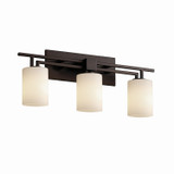Bathroom Fixtures Three Lights by Justice Designs ( 102 | FSN-8703-10-OPAL-DBRZ Fusion ) 