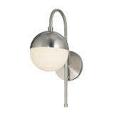 Sconces Single Glass by Justice Designs ( 102 | FSN-4157-OPAL-NCKL Fusion ) 