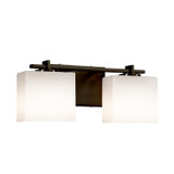 Bathroom Fixtures Two Lights by Justice Designs ( 102 | FSN-8442-55-OPAL-DBRZ Fusion ) 