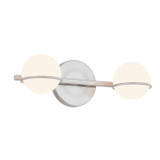 Bathroom Fixtures Two Lights by Justice Designs ( 102 | FSN-4162-OPAL-NCKL Textile ) 