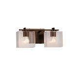 Bathroom Fixtures Two Lights by Justice Designs ( 102 | FSN-8442-55-SEED-DBRZ-LED2-1400 Fusion ) 