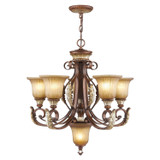 Mid. Chandeliers Glass Up by Livex Lighting ( 107 | 8555-63 Villa Verona ) 