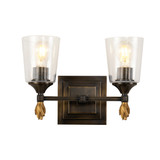 Sconces Double Glass by Lucas + McKearn ( 175 | BB1022DB-2-F1G Vetiver ) 