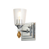 Sconces Single Glass by Lucas + McKearn ( 175 | BB1022PC-1-F1G Vetiver ) 
