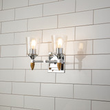 Bathroom Fixtures Two Lights by Lucas + McKearn ( 175 | BB1022PC-2-F2G Vetiver ) 