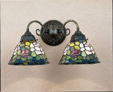 Sconces Double Glass by Meyda Tiffany ( 57 | 26604 Tiffany Rosebush ) 