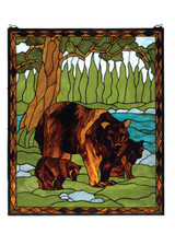 Home Accents Tiffany Windows/Wall Panels by Meyda Tiffany ( 57 | 72935 Brown Bear ) 