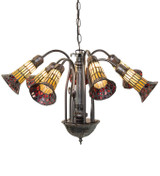 Mid. Chandeliers Glass Down by Meyda Tiffany ( 57 | 251574 Stained Glass Pond Lily ) 